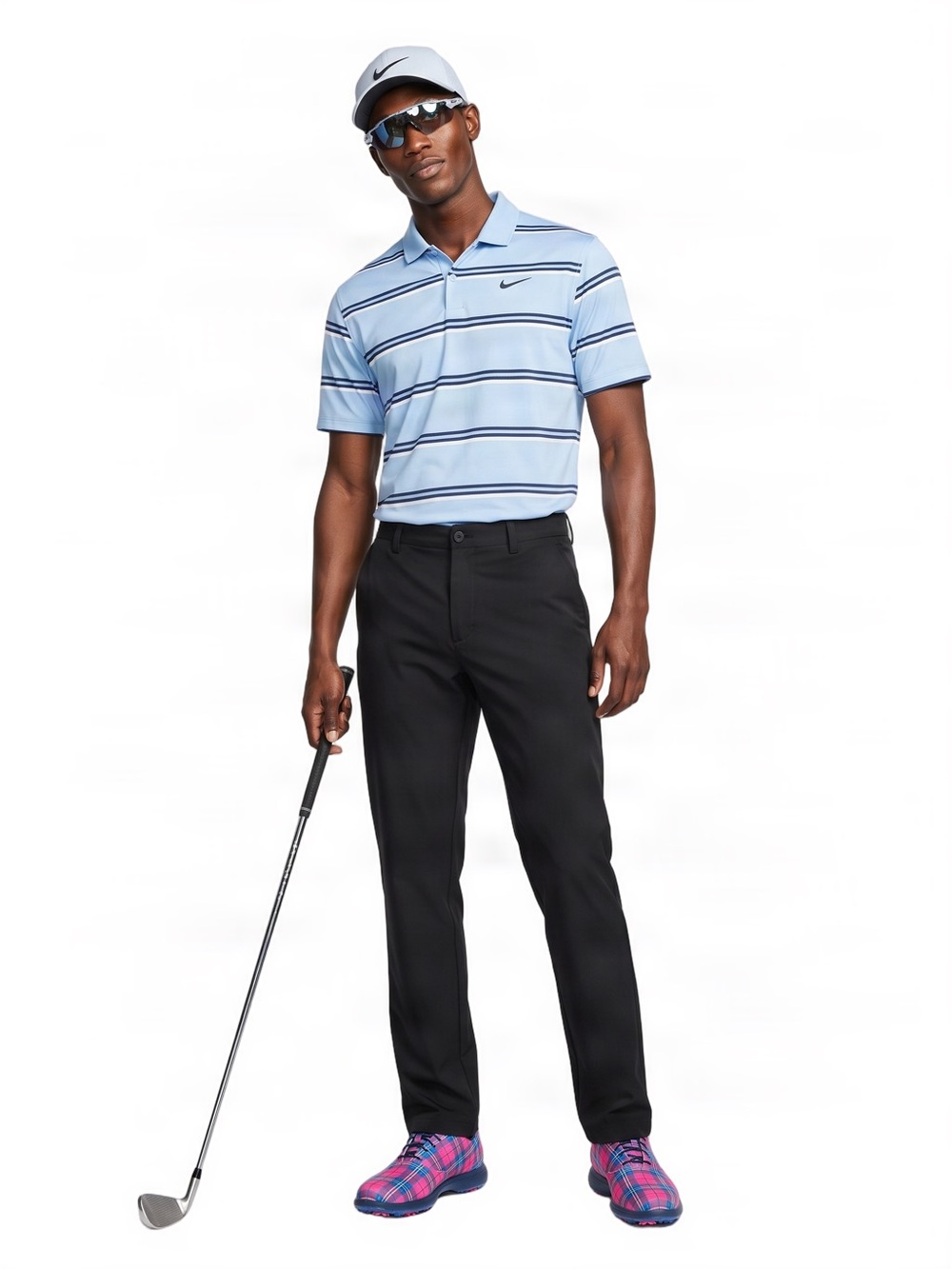 NIKE DRY FIT Mens Black Straight Leg Classic Chinos Lightweight Performance wear